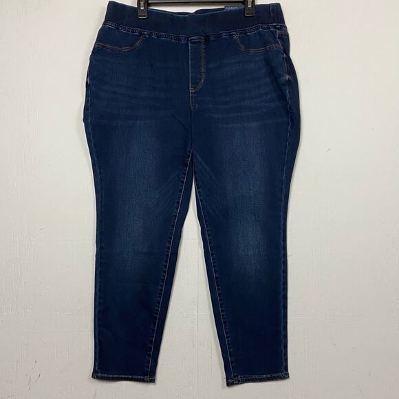 Talbots Denim - Talbots Jeans Womens 18W Petite Plus Pull On Jegging High Rise Dark Wash Blue